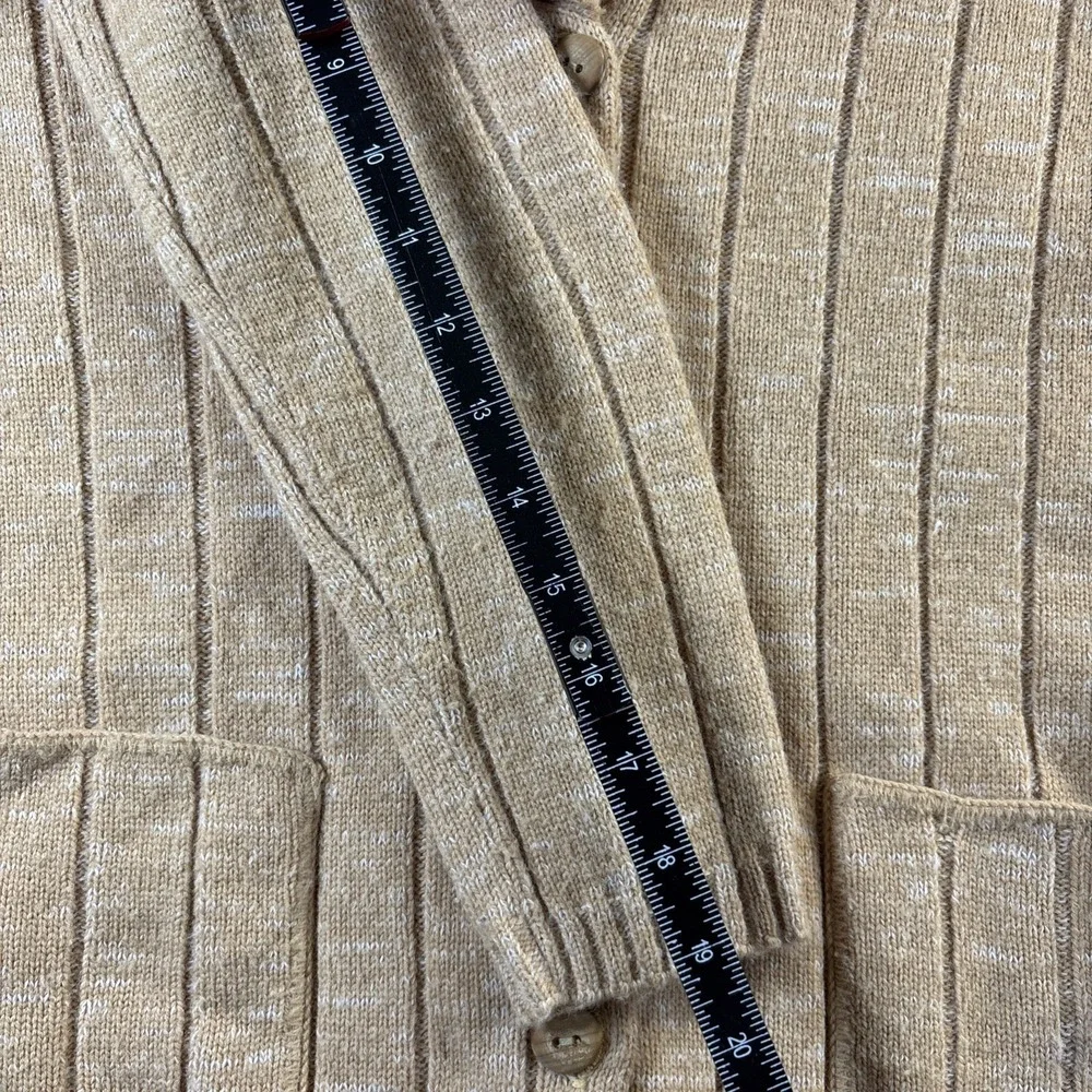 Vintage 70s British Vogue Belted Cardigan Sweater Women's S/M Cream Grandma Core